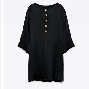Gold button satin kimono oversized blouse